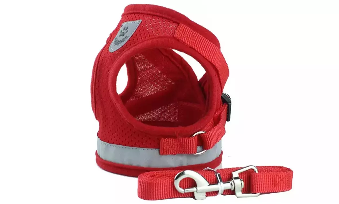 Small Dog Cat Harness Pet Adjustable Collar Reflective Vest Lead With Leash