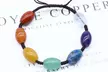7 Chakra Stone Yoga Bracelet Reiki Healing Crystal Natural Stone Braided Rope - Second Medium