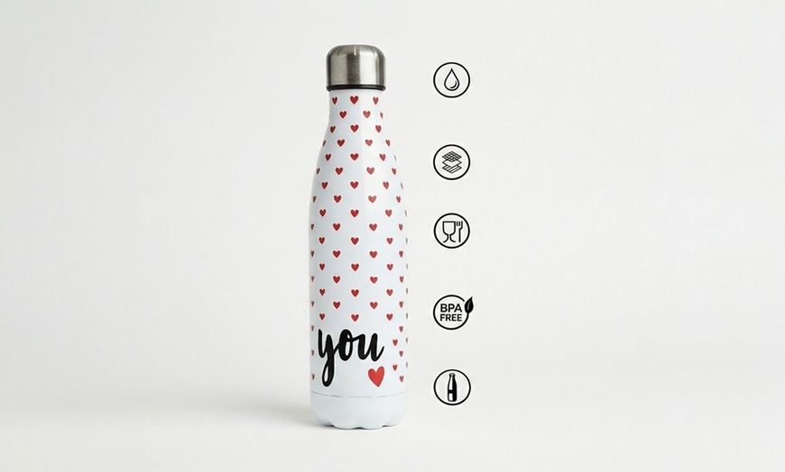 Image 4: Set di 2 borracce termiche You & Me con design a cuore