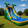 Image 1: 15 Ft Tropical Slide with Mickey Bounce Combo or Flamin' Wave Rental 