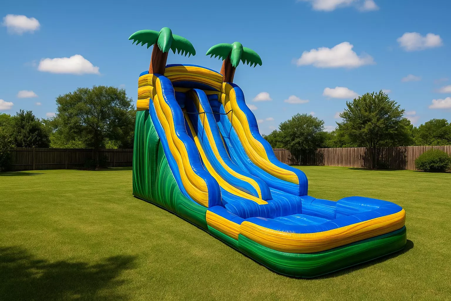 15 Ft Tropical Slide Rental with Optional Mickey Bounce Combo or 22 Ft Flamin' Wave Rental (Up to 41% Off)