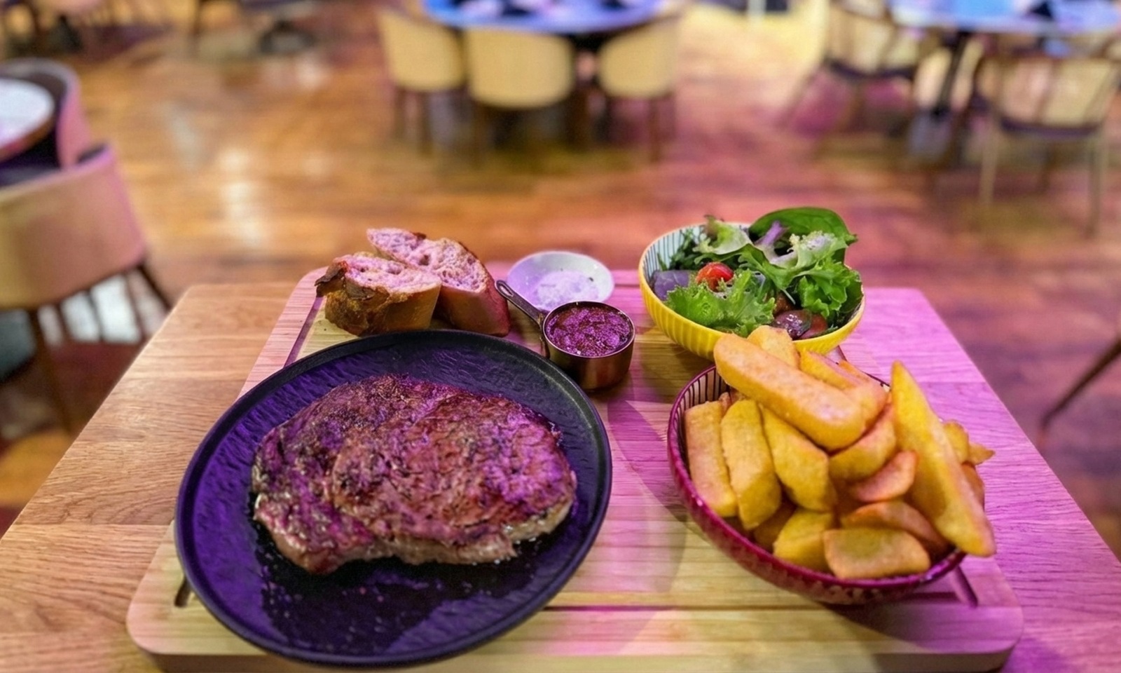 Get a Choice of Ribeye or Fillet Steak with Chips and Beer or Wine