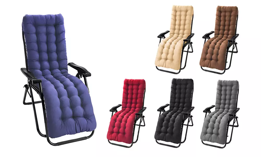 Chaise pliante avec coussin et dossier inclinable