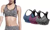 1-3 Pack Women Racerback Sports Bras Space Dye Seamless Stretchy Removable Pads