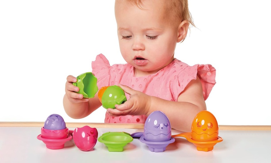 Image 1: Tomy Hide & Squeak Egg and Spoon Set