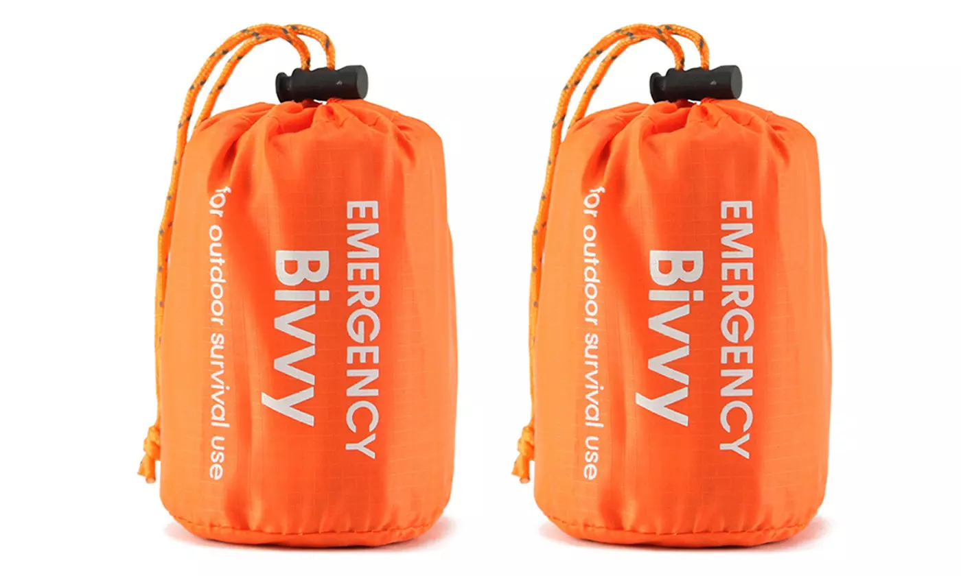 2-Pack Emergency Sleeping Bag Waterproof Thermal Bivy Sack Survival Camping Bag