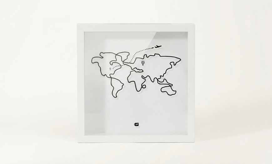 Image 3: Large Adventure Archive Box - 12'' World Map Travel Memory Shadow Box