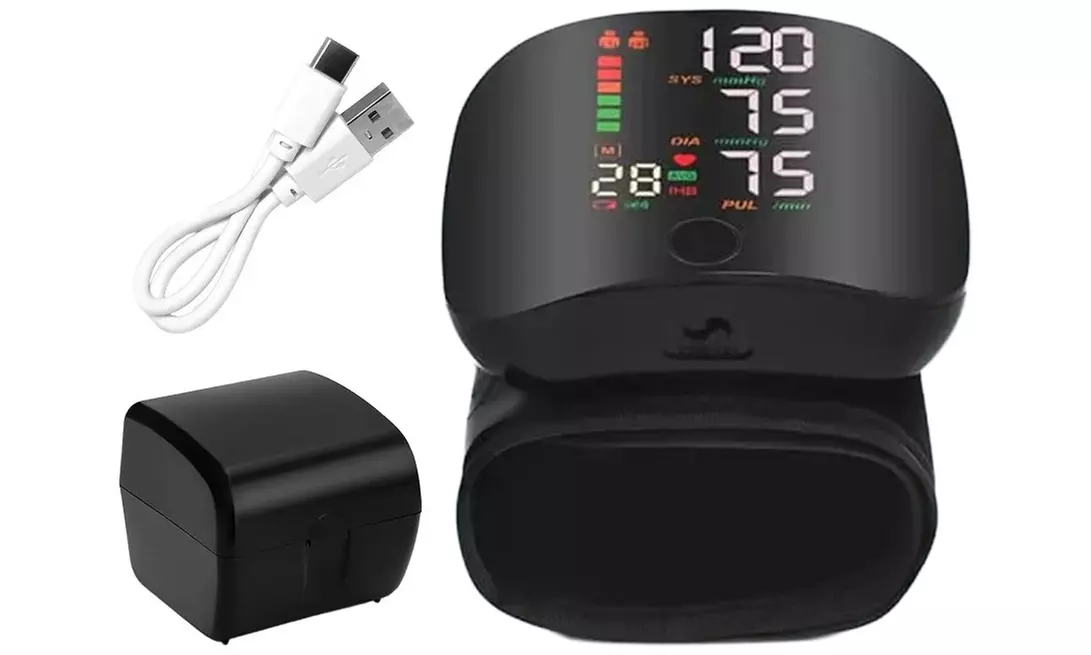 Tensiómetro electrónico de muñeca, recargable y con pantalla led HD, con estuche de transporte - Primary Image