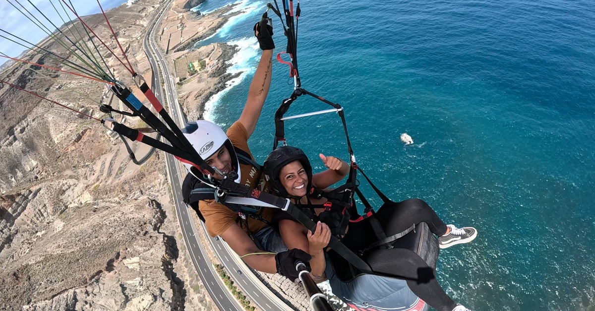 Vuelo de iniciación al parapente en Las Palmas