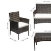 Image 6: 4-Piece Grey Rattan-Effect Dining Set