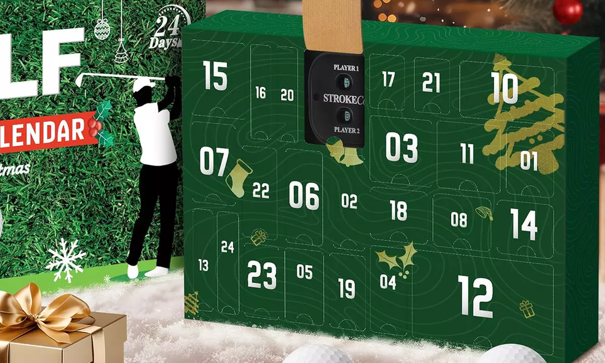 Calendario dell'avvento con accessori da golf
