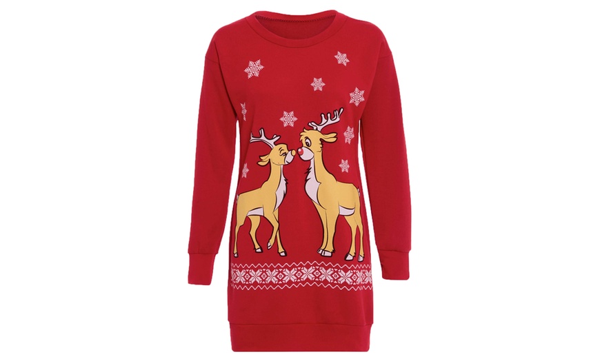 Image 6: Christmas Reindeer Sweater Dress