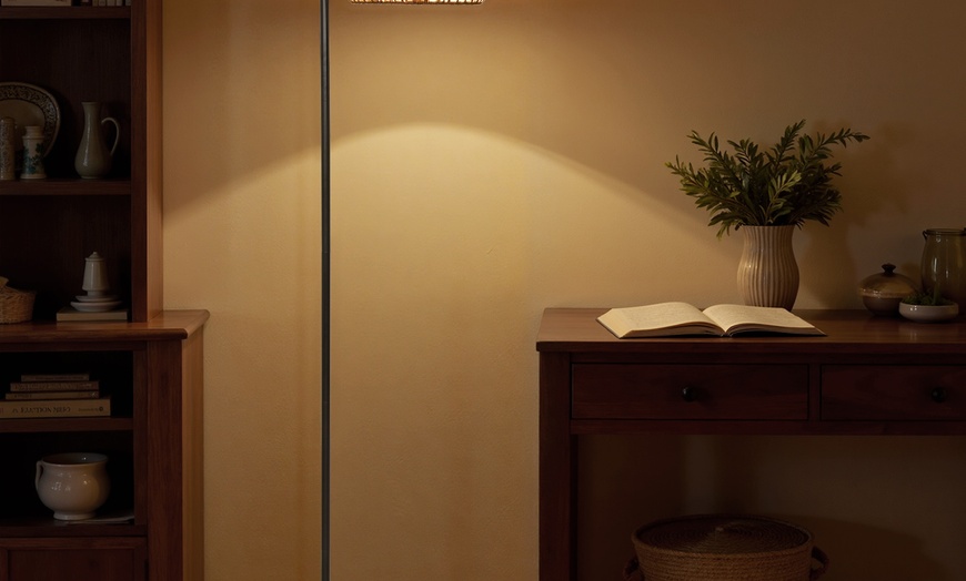 Image 9: HOMCOM Dimmable Standing Lamp with Double Shade