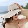 Image 2: Women's Wide Brim Beach Sun Straw Hat