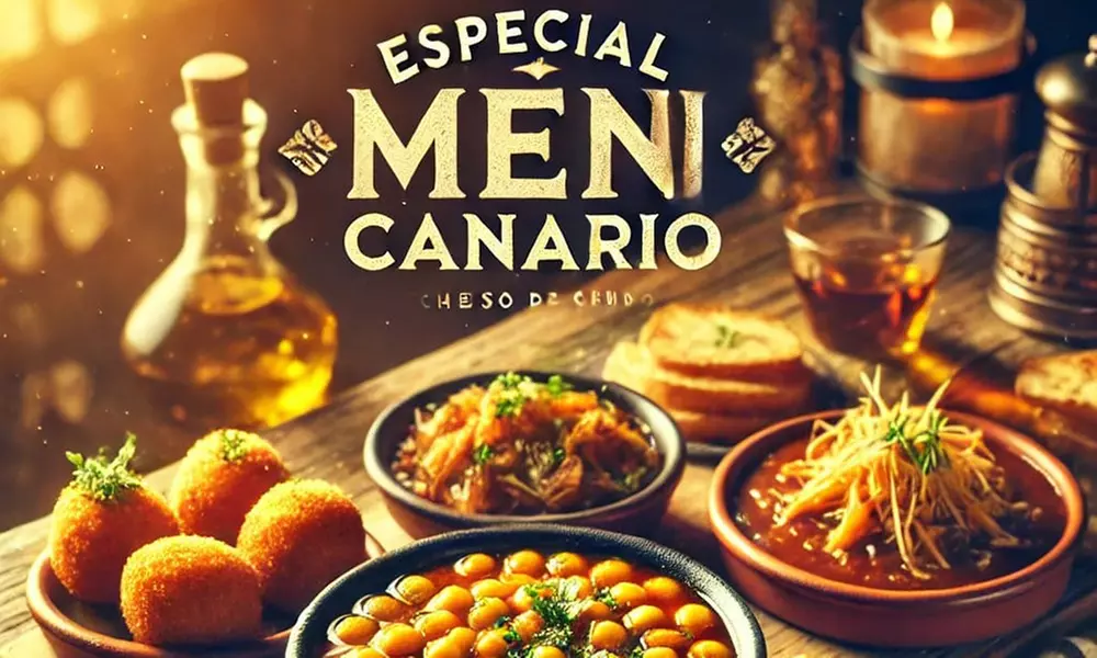 Menú canario para 2 o 4 personas con entrantes, postre y bebida