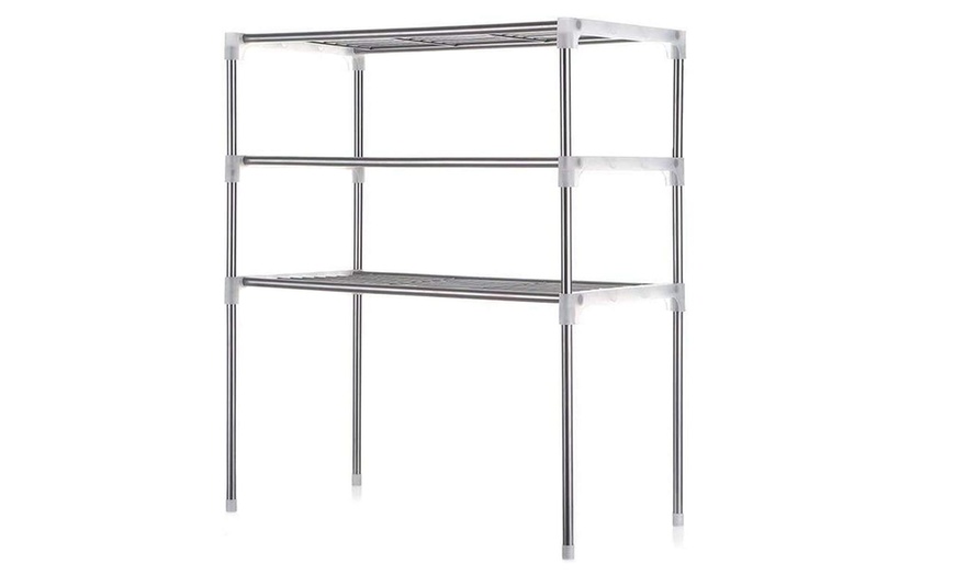 Image 3: Étagère de rangement gain de place pour micro-ondes