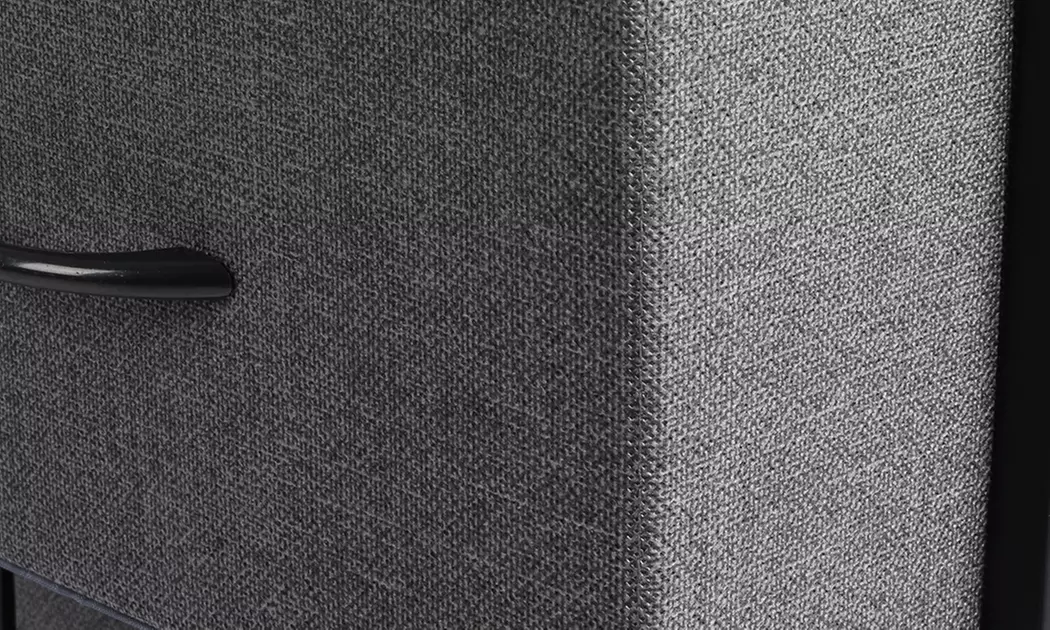 Fabric Chest of Drawers Collection - Rustic Wood & Grey Storage Units