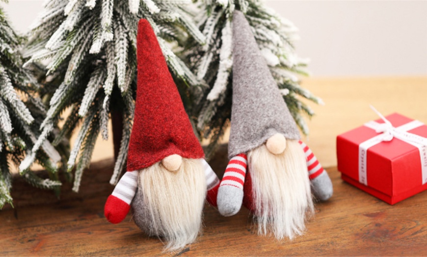 Image 1: Two Christmas Gonk Gnome Doll Ornaments