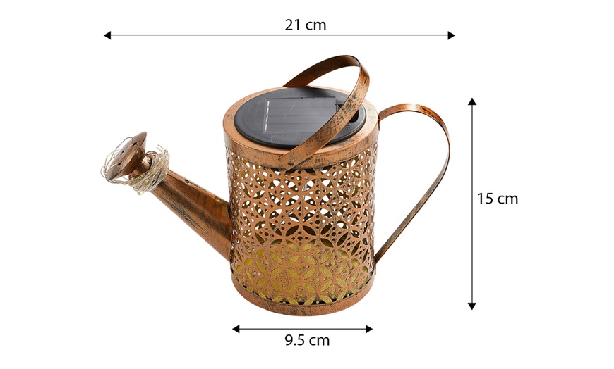 Image 9: Solar Watering Can Light - Warm White LED Rainfall Effect Garden Stake