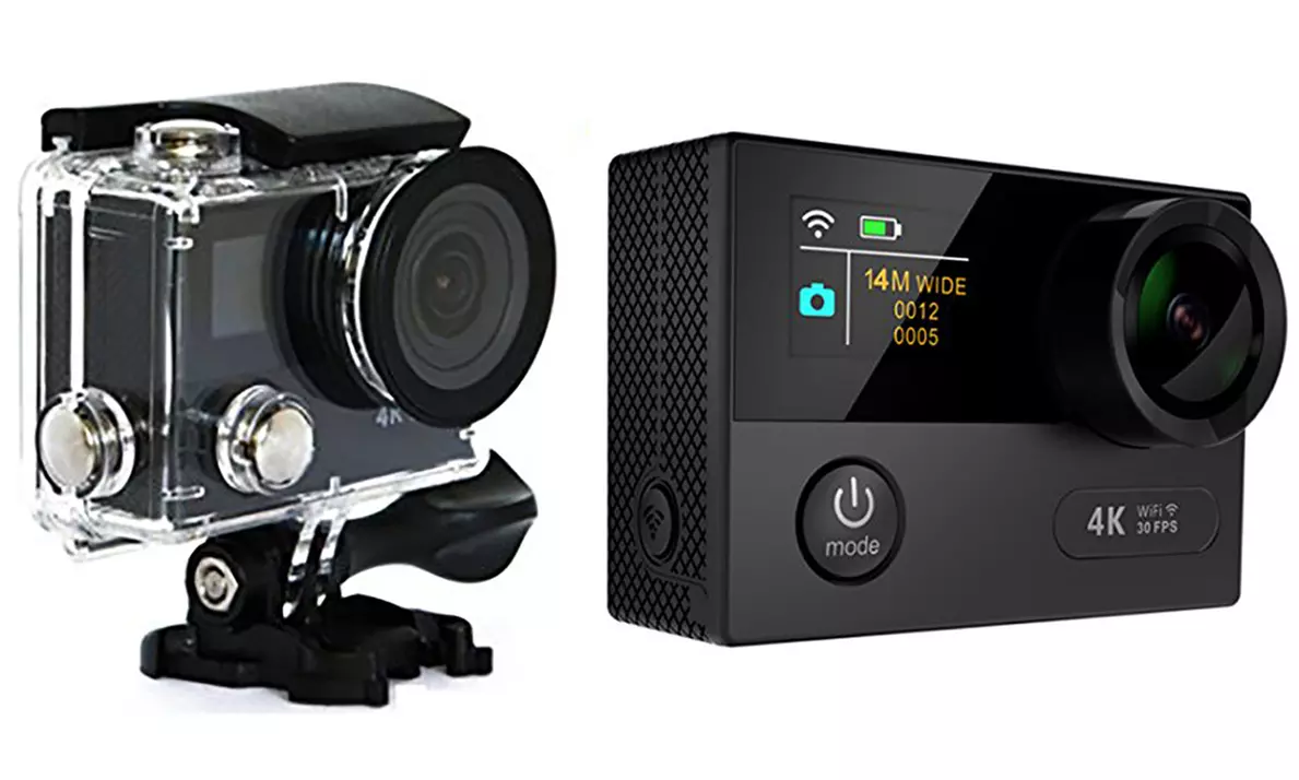 TechComm AT120 4K Ultra HD Waterproof Action Camera with Accessories - Primary Image