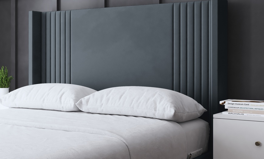 Image 20: Elara Winged Panel Bed in Various Sizes and Colours