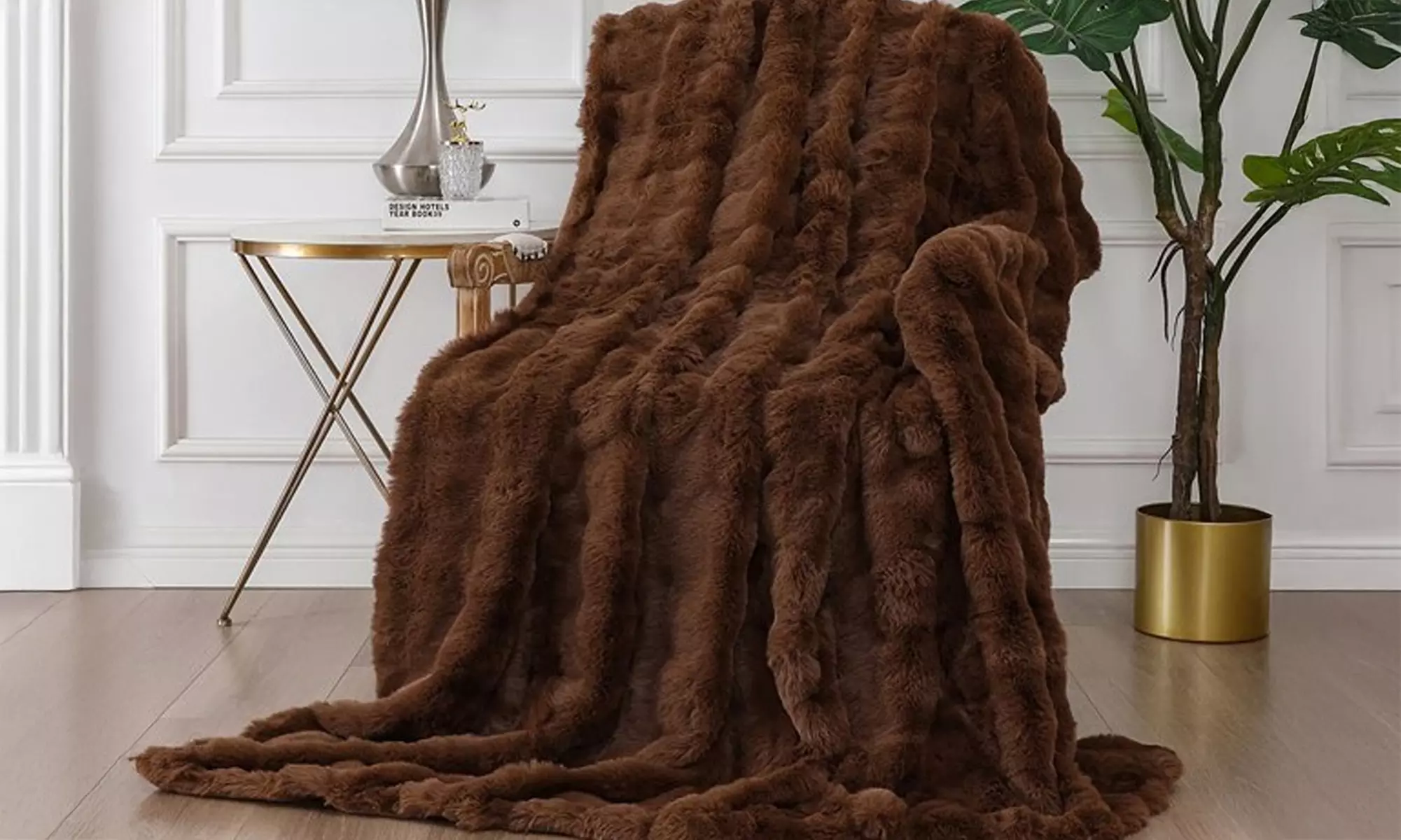 Luxury Faux Fur Bubble Blanket Throw