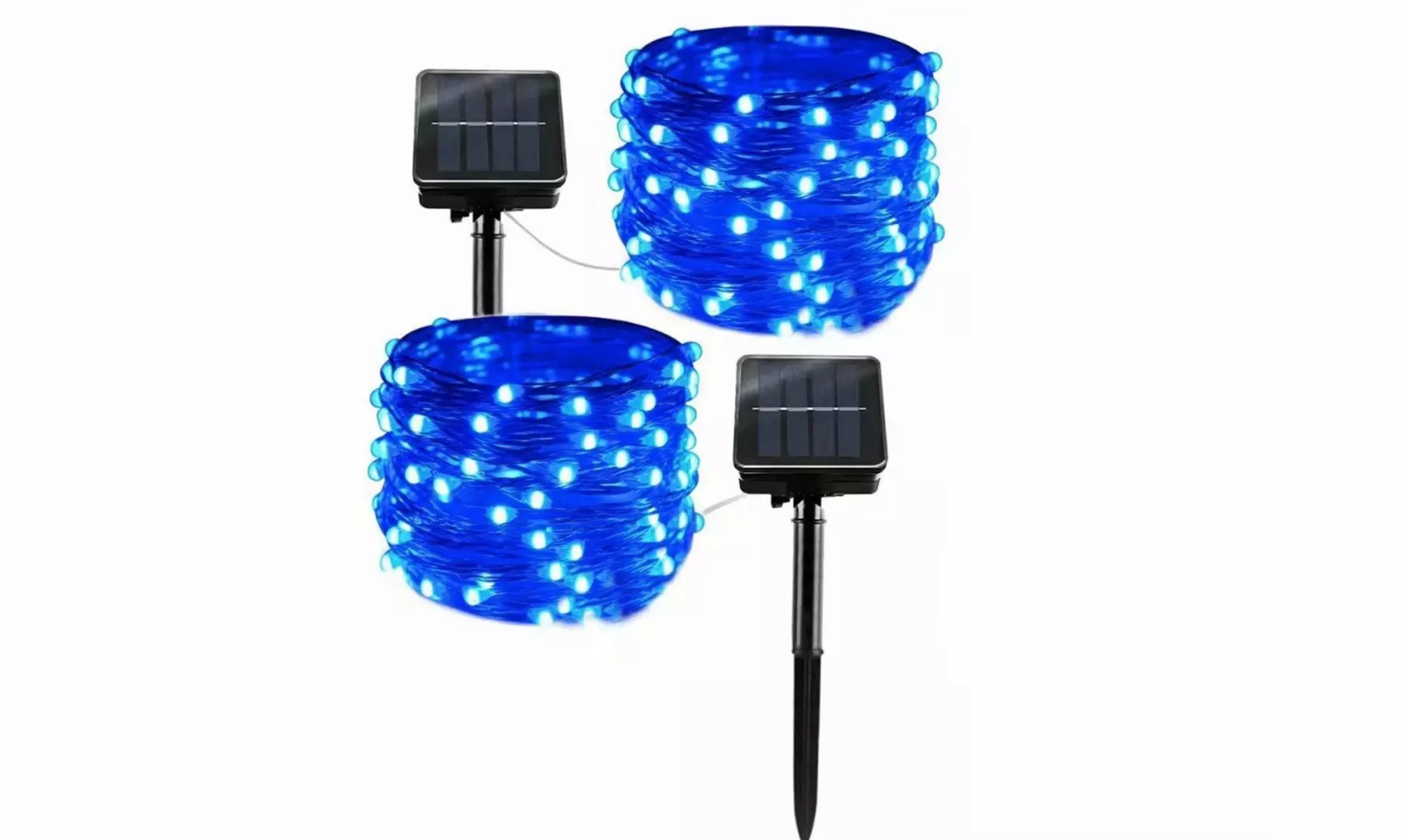 2 Pack Solar String Lights Outdoor Rope Lights 8 Modes 200 LED Solar Fairy Light