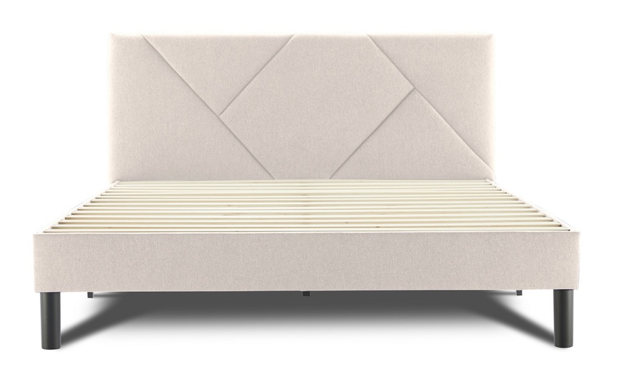 Image 4: Lit design rembourré "Ric" avec rangement intelligent