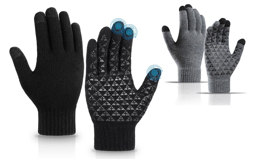 Image 3: Gants antidérapants avec doublure fine en polaire