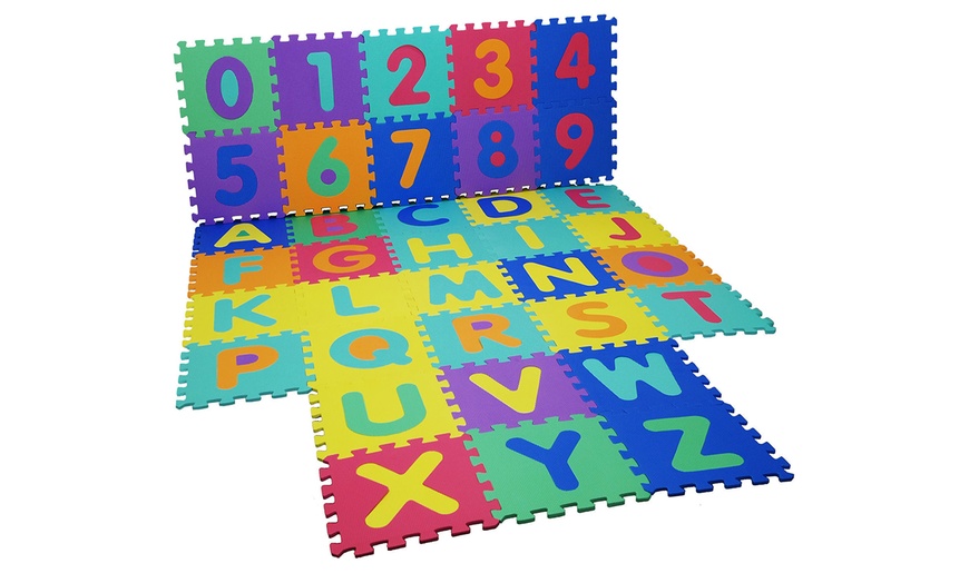 Image 1: Alphabet-and-Number Floor Mat