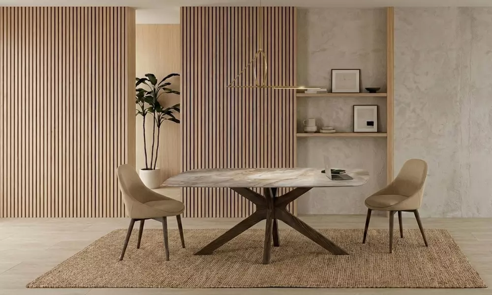 Tavolo fisso Thiago con top in ceramica