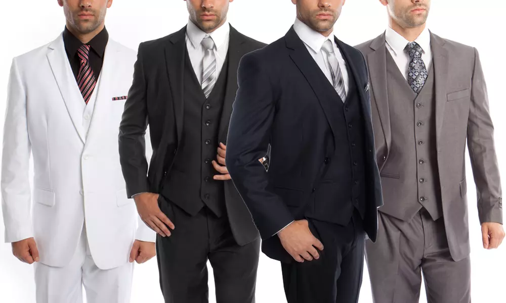 Men's Modern-Fit Suit (3-Piece) - Primary Image