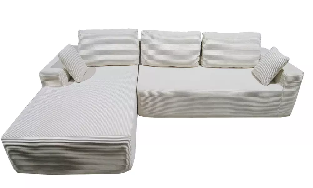 Canapé d'angle "Preston" 3 places en velours côtelé de Kocoon, coloris au choix, livraison offerte