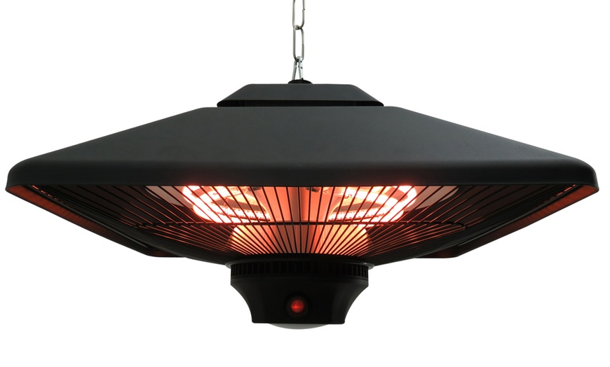 Image 4: Outsunny Hanging Halogen Heater; 2000W, 43cm, with LED light