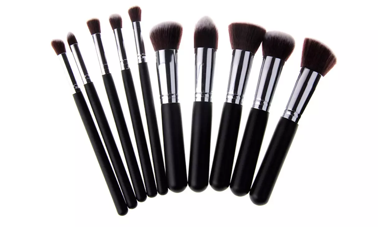 Bliss & Grace Professional Kabuki Makeup Brush Set (10-Piece) - Second Medium