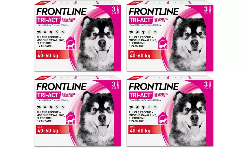 Fino a 12 pipette Frontline Tri-Act® Spot-on per cani