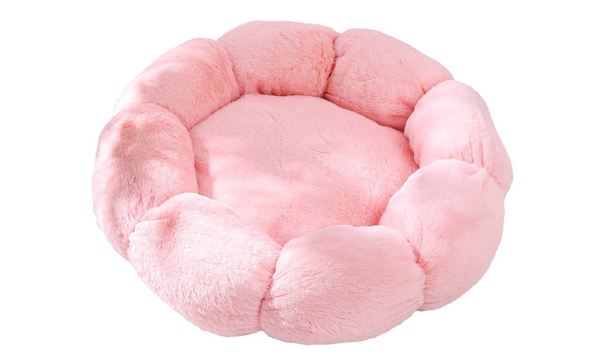 Image 5: Floral Pet Bed, Padded Comfort with Supportive Edges