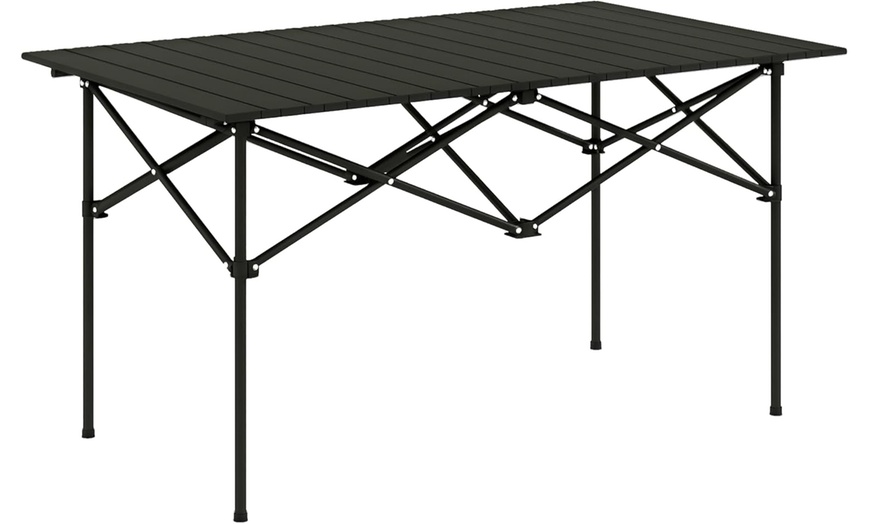 Image 3: Outsunny Two-Seater Portable Aluminium Table