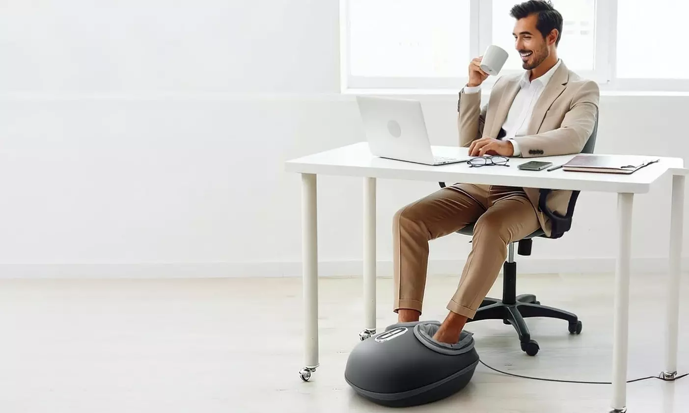 Refurbished Nekteck Shiatsu Foot Massager with Heat and Air Compression Grey