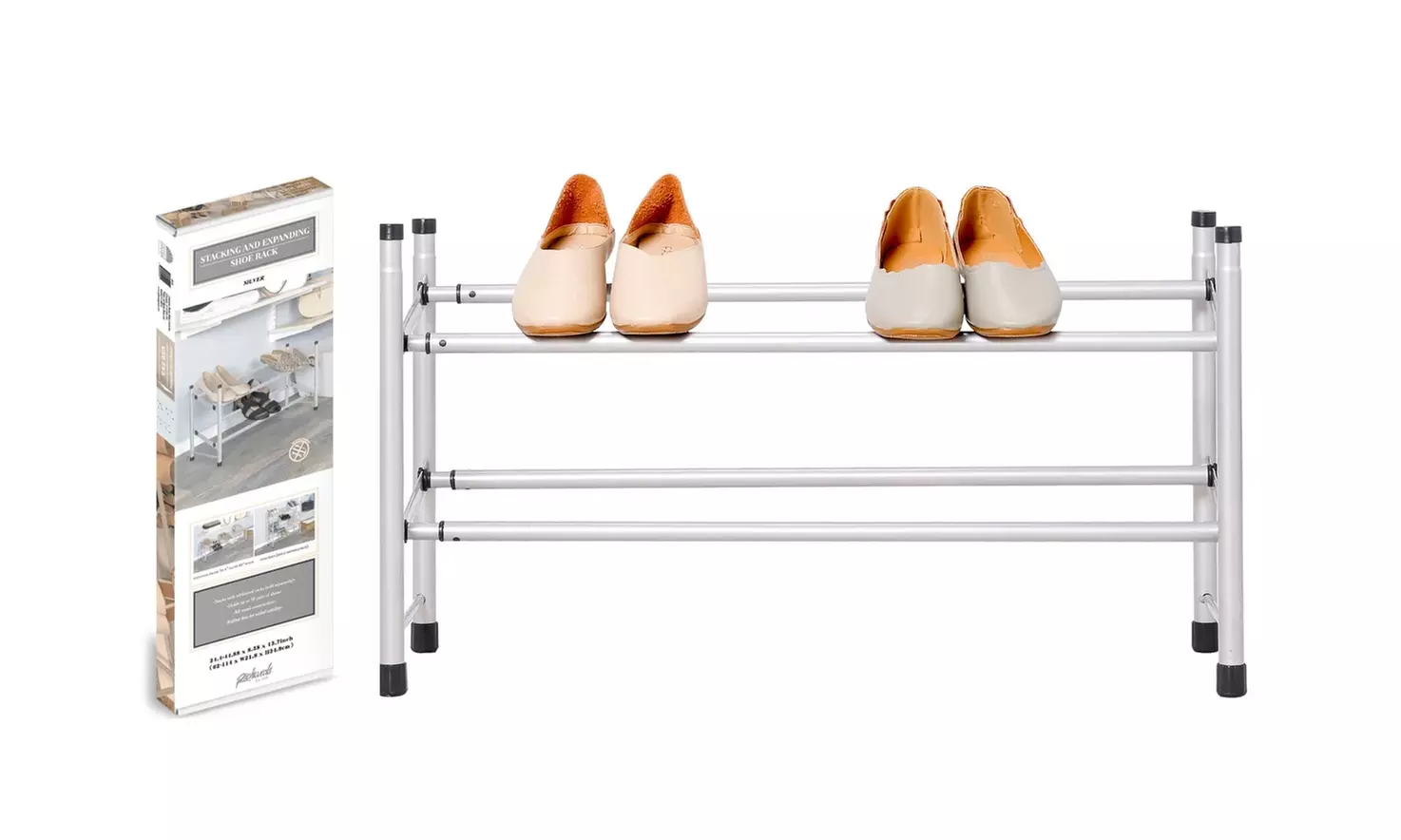 Expandable Free Standing Shoe Rack, 2-Tier Holds Up To 10-Pairs