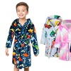 Image 1: Childern Hooded Flannel Fleece Robe