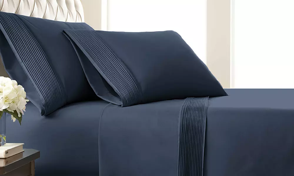 Premium Collection Double Brushed Extra Deep Pocket Pleated Sheet Set