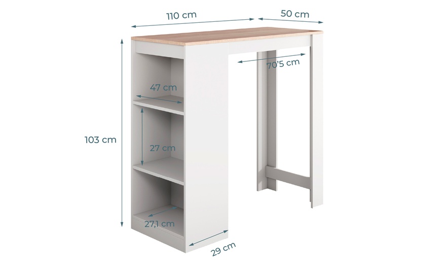 Image 21: Tavolo alto Kyra con sgabelli