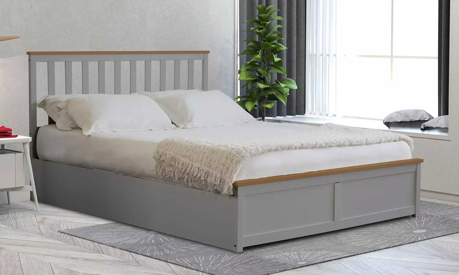 Wooden Gas Lift Ottoman with optional Mattress