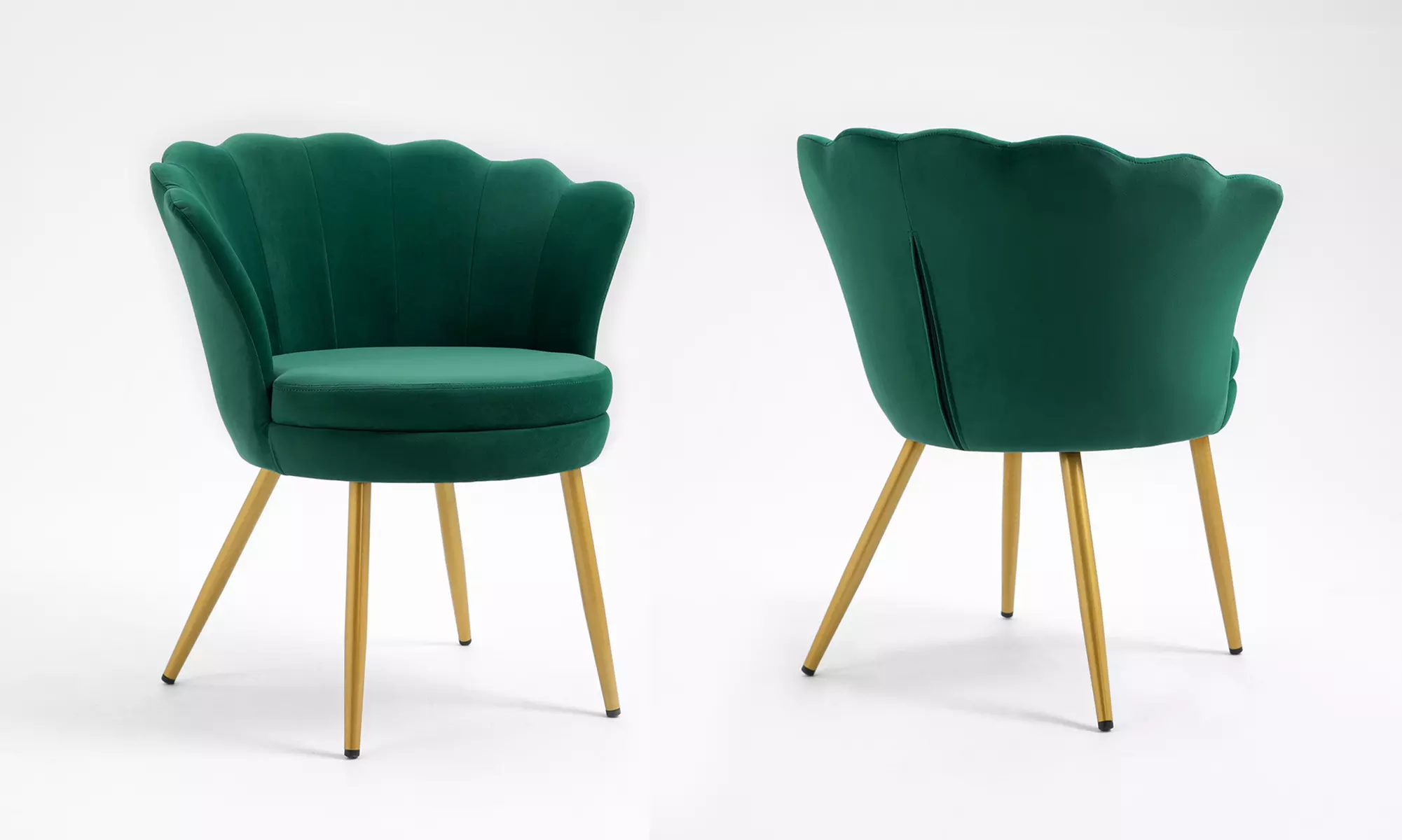 Fluwelen schelpfauteuil