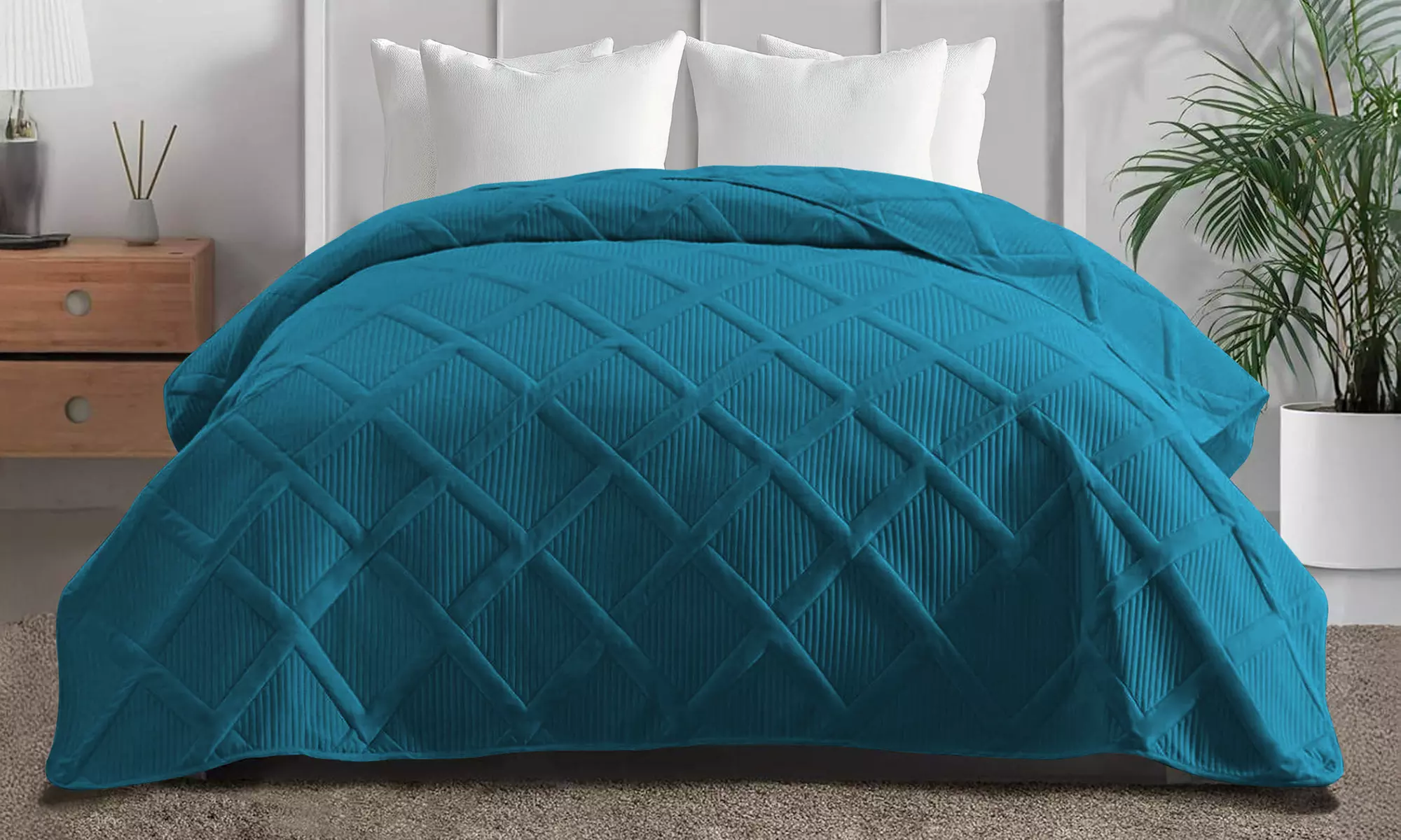 Dessus-de-lit double à carreaux