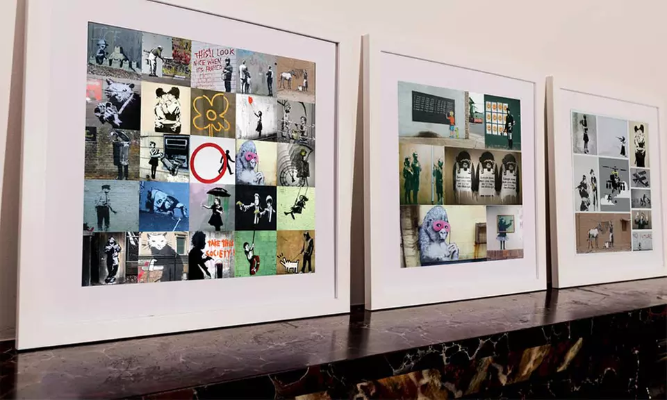 Personalized Banksy Collage Canvas Print - Primary Image