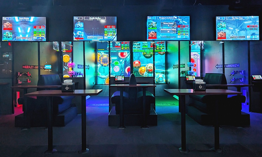 Image 4: Krazy Arrowz Package + $15 Arcade Credit for Two, Four, Six, or Eight