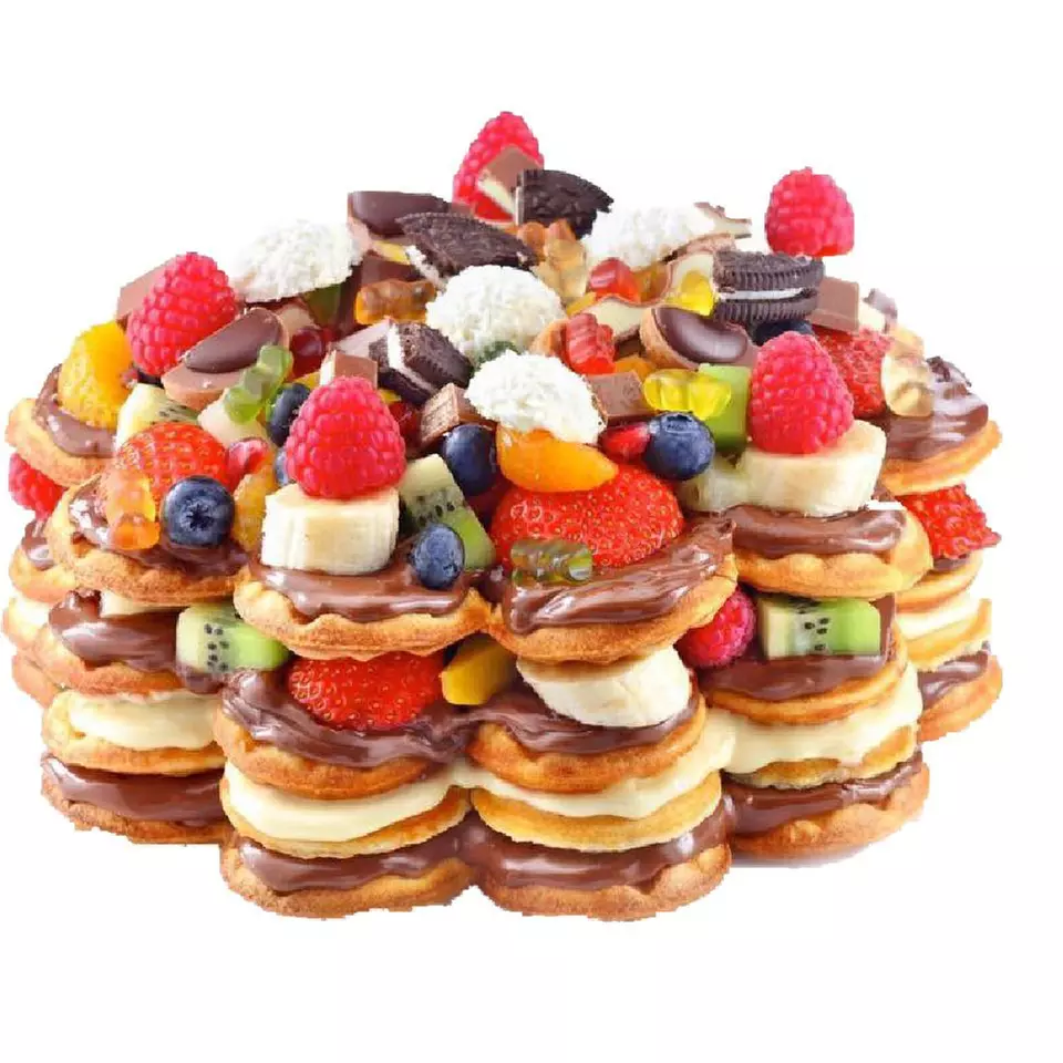 Happy Waffle, Waffeltorten / Party-Waffelherzen mit Toppings & Getränk