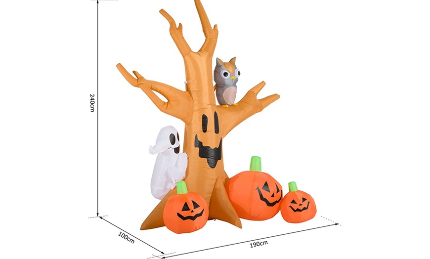 Image 15: HomCom Halloween Inflatable Tree with LED Lights